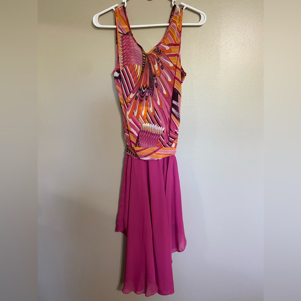 Hot Pink Groovy Midi Dress Size Large NWT